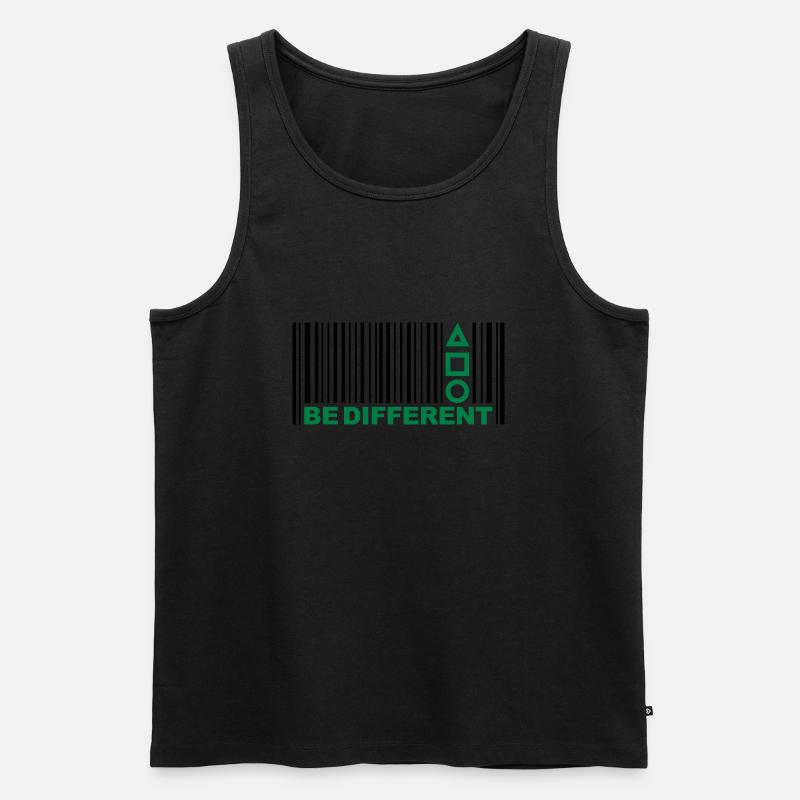 Barcode - Männer Premium Bio Tank Top - Schwarz