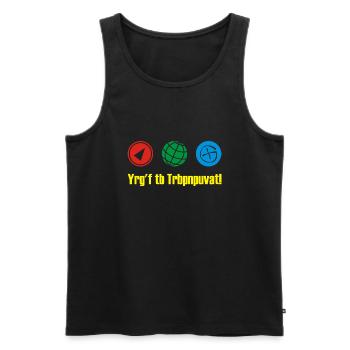 geocaching rot13 - Männer Premium Bio Tank Top - Schwarz - Vorne - AI Model Male 178 light (178cm)
