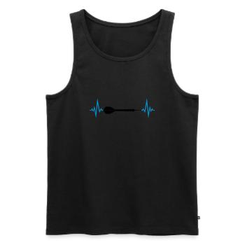 frequenz herzschlag puls logo text spielen darts v - Männer Premium Bio Tank Top - Schwarz - Vorne - AI Model Male 178 light (178cm)