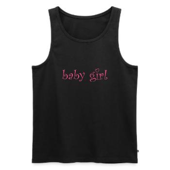 Bébé fille rose avec coeur - Débardeur bio Premium Homme - noir - Devant - Michal (187cm)