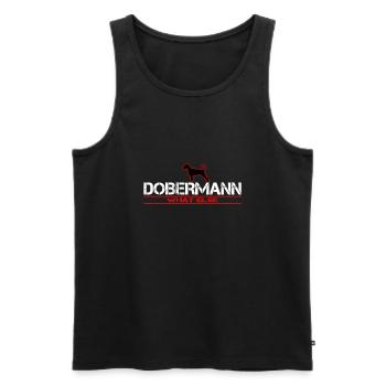 Dobermann what else - Männer Premium Bio Tank Top - Schwarz - Vorne - Michal (187cm)