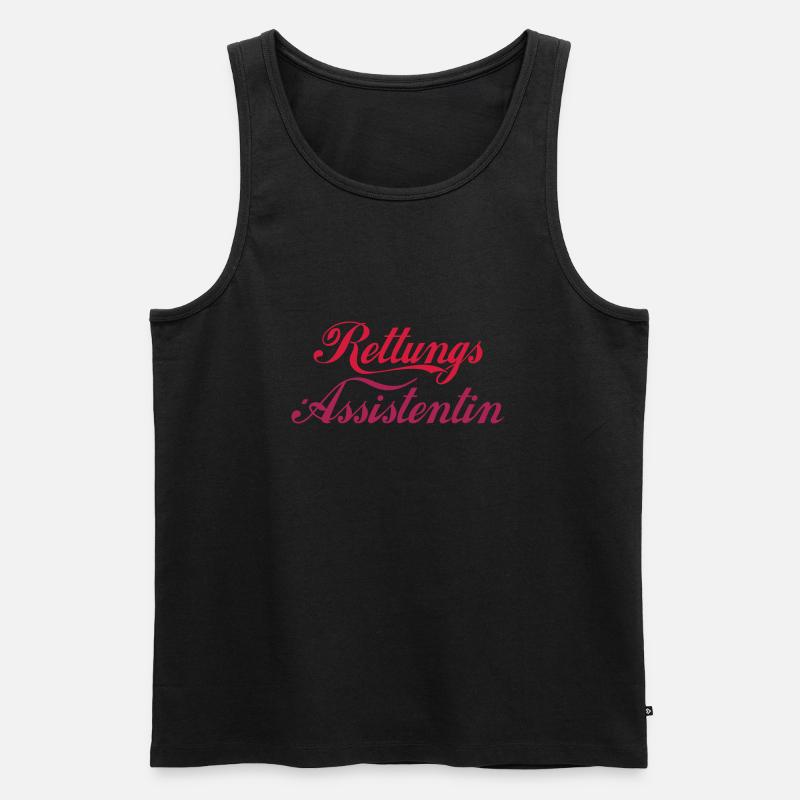 Rettungs-Assistentin mittig - Männer Premium Bio Tank Top - Schwarz