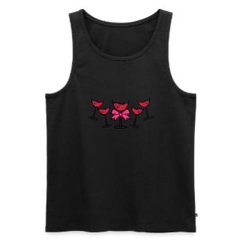 glases wine - Männer Premium Bio Tank Top - Schwarz - Vorne - Michal (187cm)