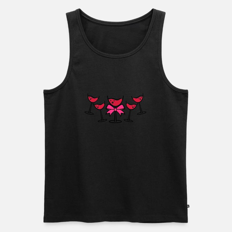 glases wine - Männer Premium Bio Tank Top - Schwarz