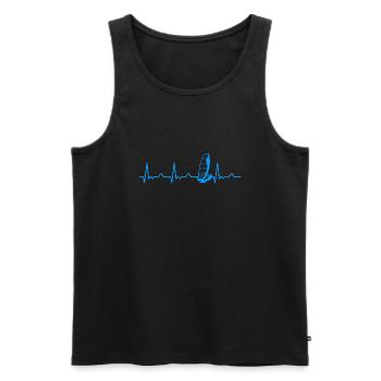 Heartbeat Windsurfing Surfer - Débardeur bio Premium Homme - noir - Devant - Michal (187cm)