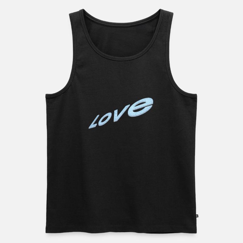 Love - Männer Premium Bio Tank Top - Schwarz