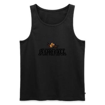 My favorite season is the fall of the patriarchy - Men's Premium Organic Tank Top - black - Front - Michal (187cm)