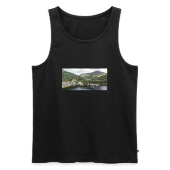 Hellesylt panorama vie - Männer Premium Bio Tank Top - Schwarz - Vorne - AI Model Male 178 light (178cm)
