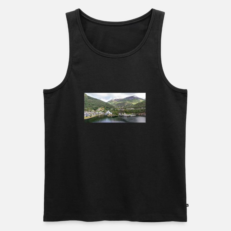 Hellesylt panorama vie - Männer Premium Bio Tank Top - Schwarz