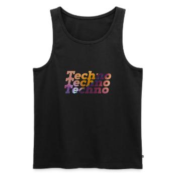 Techno Rave Design Fête de musique électronique 2022 - Débardeur bio Premium Homme - noir - Devant - AI Model Male 178 light (178cm)