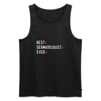 Dermatoogie - Männer Premium Bio Tank Top - Schwarz - Vorne - Michal (187cm)