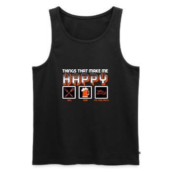 Things That Make Me Happy BBQ Beer My Tow Truck - Men's Premium Organic Tank Top - black - Front - Michal (187cm)