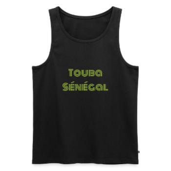 Touba Sénégal Souvenir Tuubaa Wolof Touba - Männer Premium Bio Tank Top - Schwarz - Vorne - Michal (187cm)