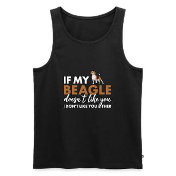 Si mon beagle ne t’aime pas - Débardeur bio Premium Homme - noir - Devant - Michal (187cm)