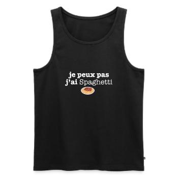 je peux pas j ai Spaghetti - Débardeur bio Premium Homme - noir - Devant - Michal (187cm)