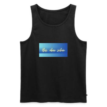 Bös, aber schön - Men's Premium Organic Tank Top - black - Front - AI Model Male 178 light (178cm)