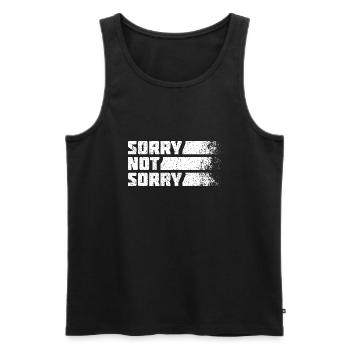 Sorry Not Sorry. Ironisches und Lustiges Design - Männer Premium Bio Tank Top - Schwarz - Vorne - Michal (187cm)