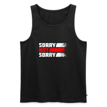 Sorry Not Sorry. Ironic and Funny Design - Men's Premium Organic Tank Top - black - Front - AI Model Male 178 light (178cm)