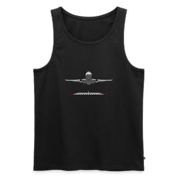 Pilot Aviation Airplane - Flughafen-Start- und Landebahnflugzeug - Männer Premium Bio Tank Top - Schwarz - Vorne - AI Model Male 178 light (178cm)