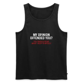 Meine Meinung beleidigte dich lustig sarkastisch - Männer Premium Bio Tank Top - Schwarz - Vorne - AI Model Male 178 light (178cm)