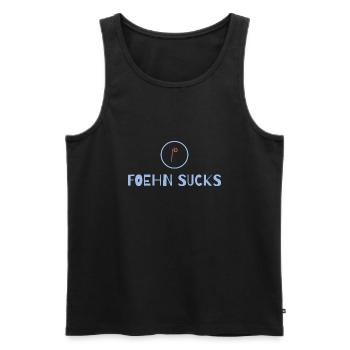 foehn sucks - Männer Premium Bio Tank Top - Schwarz - Vorne - AI Model Male 178 light (178cm)