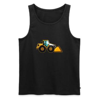 Gelber Radlader - Männer Premium Bio Tank Top - Schwarz - Vorne - AI Model Male 178 light (178cm)