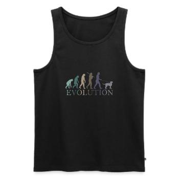 EVOLUTION DES HUNDES - Männer Premium Bio Tank Top - Schwarz - Vorne - AI Model Male 178 light (178cm)