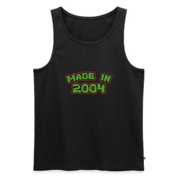 Hergestellt im Jahr 2004 - Männer Premium Bio Tank Top - Schwarz - Vorne - AI Model Male 178 light (178cm)