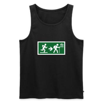 exit to hike - Men's Premium Organic Tank Top - black - Front - AI Model Male 178 light (178cm)