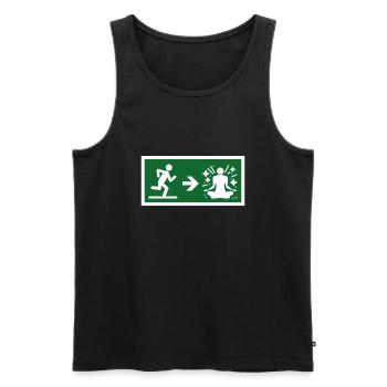 exit to meditate - Men's Premium Organic Tank Top - black - Front - AI Model Male 178 light (178cm)