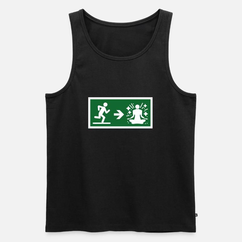 Exit to Meditate - Männer Premium Bio Tank Top - Schwarz