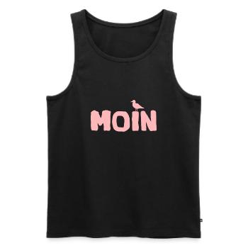 Moin die Möwe édition locale - Débardeur bio Premium Homme - noir - Devant - AI Model Male 178 light (178cm)