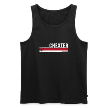 Chester Angleterre Design rétro vintage pour l’histoire - Débardeur bio Premium Homme - noir - Devant - Michal (187cm)