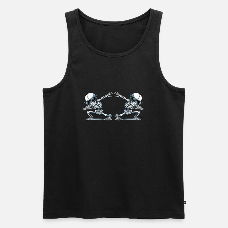 skull dabbing 2 - Männer Premium Bio Tank Top - Schwarz