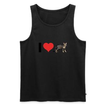 J’aime les chats domestiques - Autocollant pour animaux de compagnie - Débardeur bio Premium Homme - noir - Devant - Michal (187cm)