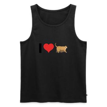 Ich Liebe Chonker - Fat Cat Meme - Männer Premium Bio Tank Top - Schwarz - Vorne - Michal (187cm)