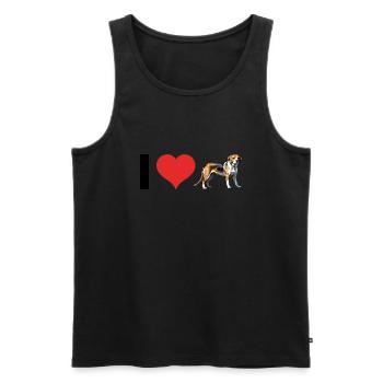 I love Beagles - Pet Design - Männer Premium Bio Tank Top - Schwarz - Vorne - AI Model Male 178 light (178cm)