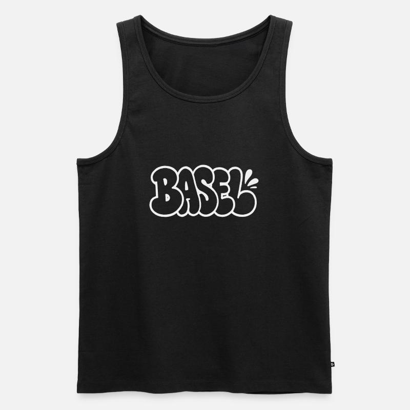 Basel Throwie Graffiti - Men's Premium Organic Tank Top - black