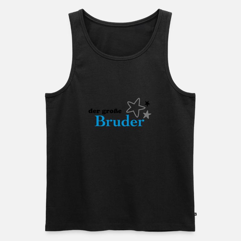 Der große Bruder - Männer Premium Bio Tank Top - Schwarz
