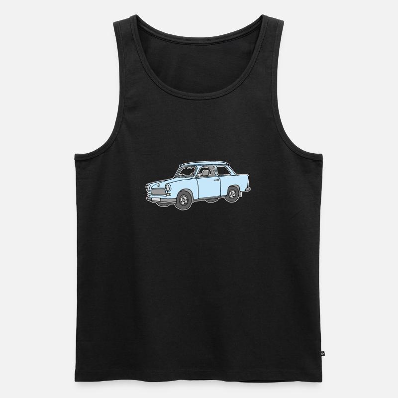 Hellblauer Trabi,  - Männer Premium Bio Tank Top - Schwarz