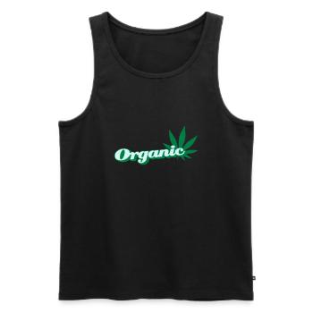 organic Hanfblatt - Männer Premium Bio Tank Top - Schwarz - Vorne - AI Model Male 178 light (178cm)