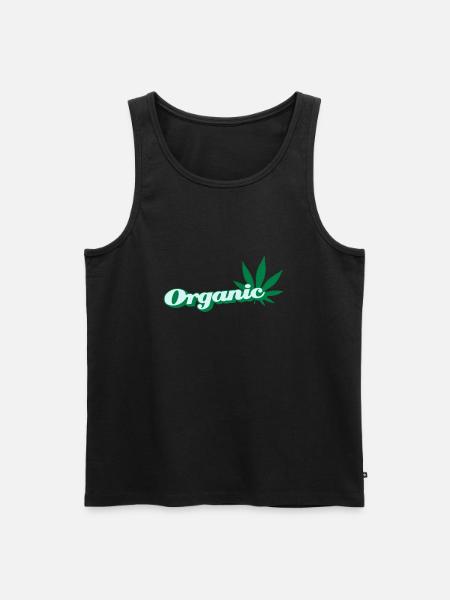 organic Hanfblatt - Männer Premium Bio Tank Top - Schwarz