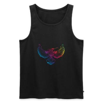 colibri oiseau mandla coloré - Débardeur bio Premium Homme - noir - Devant - Michal (187cm)