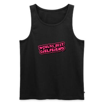 Worlds best Girlfriend Comic Cartoon - Men's Premium Organic Tank Top - black - Front - Michal (187cm)