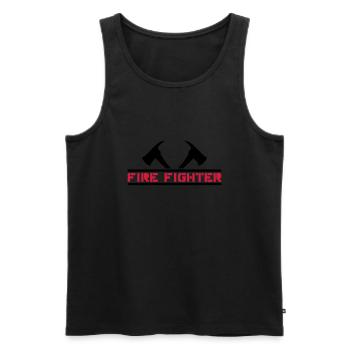 2 fire axes firefighter - Men's Premium Organic Tank Top - black - Front - Michal (187cm)