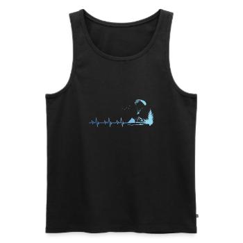 Paragliding - Paraglider - Men's Premium Organic Tank Top - black - Front - AI Model Male 178 light (178cm)