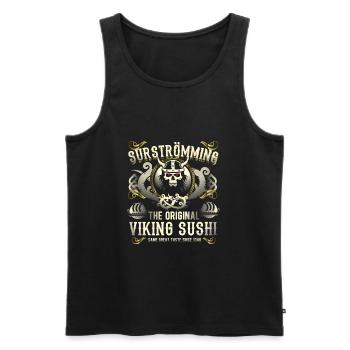 Surströmming T Shirt Viking Sushi - Men's Premium Organic Tank Top - black - Front - AI Model Male 178 light (178cm)