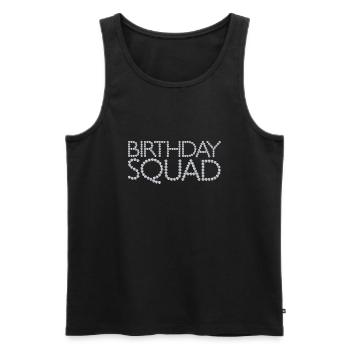 Anniversaire Squad - Débardeur bio Premium Homme - noir - Devant - AI Model Male 178 light (178cm)