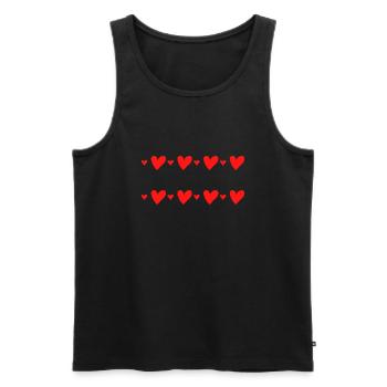 Herz Liebe Herzen Heart Liebe Geschenk - Männer Premium Bio Tank Top - Schwarz - Vorne - Michal (187cm)