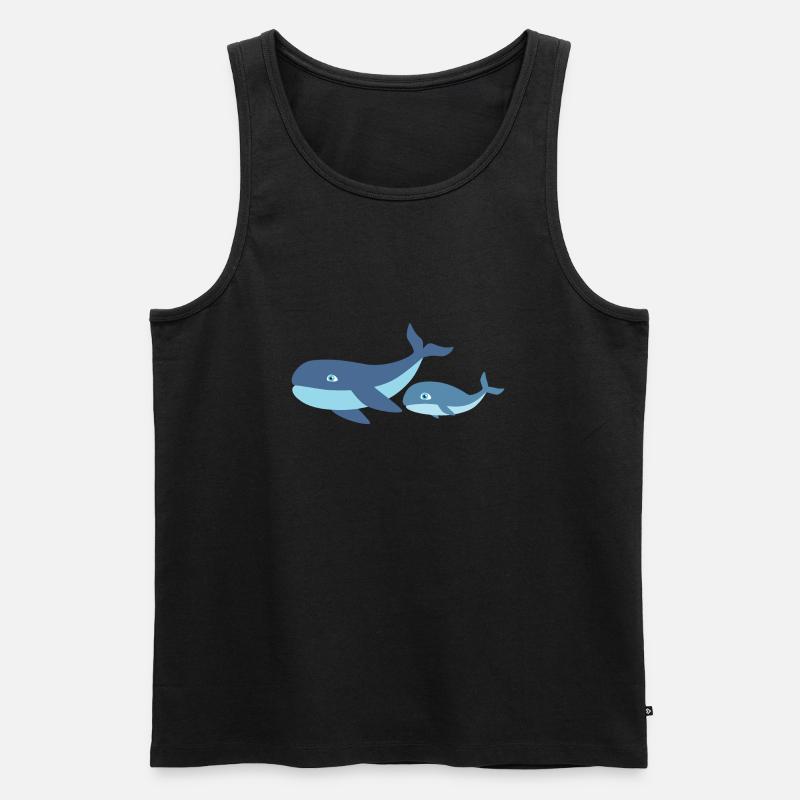 Mutter Wal mit Kind Wal - Männer Premium Bio Tank Top - Schwarz